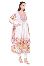 Jaitra Apparels Off White Embroidered Pure Cotton Kurta Set With Dupatta | Grocsy