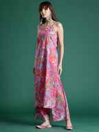 Indo Era Pink Printed Straight Kurta Palazzos set | Grocsy