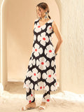 Indo Era Black Printed A-Line Kurta Trousers set | Grocsy