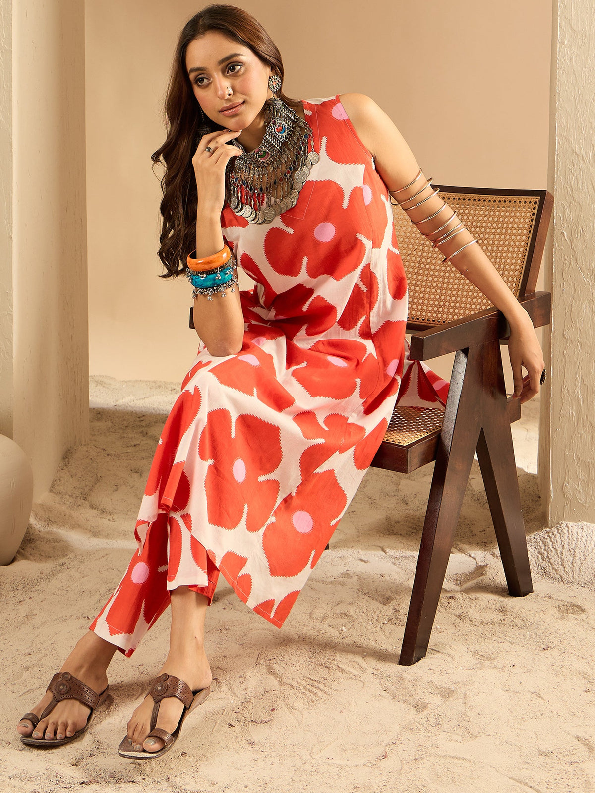 Indo Era White Printed Straight Kurta Trousers set | Grocsy