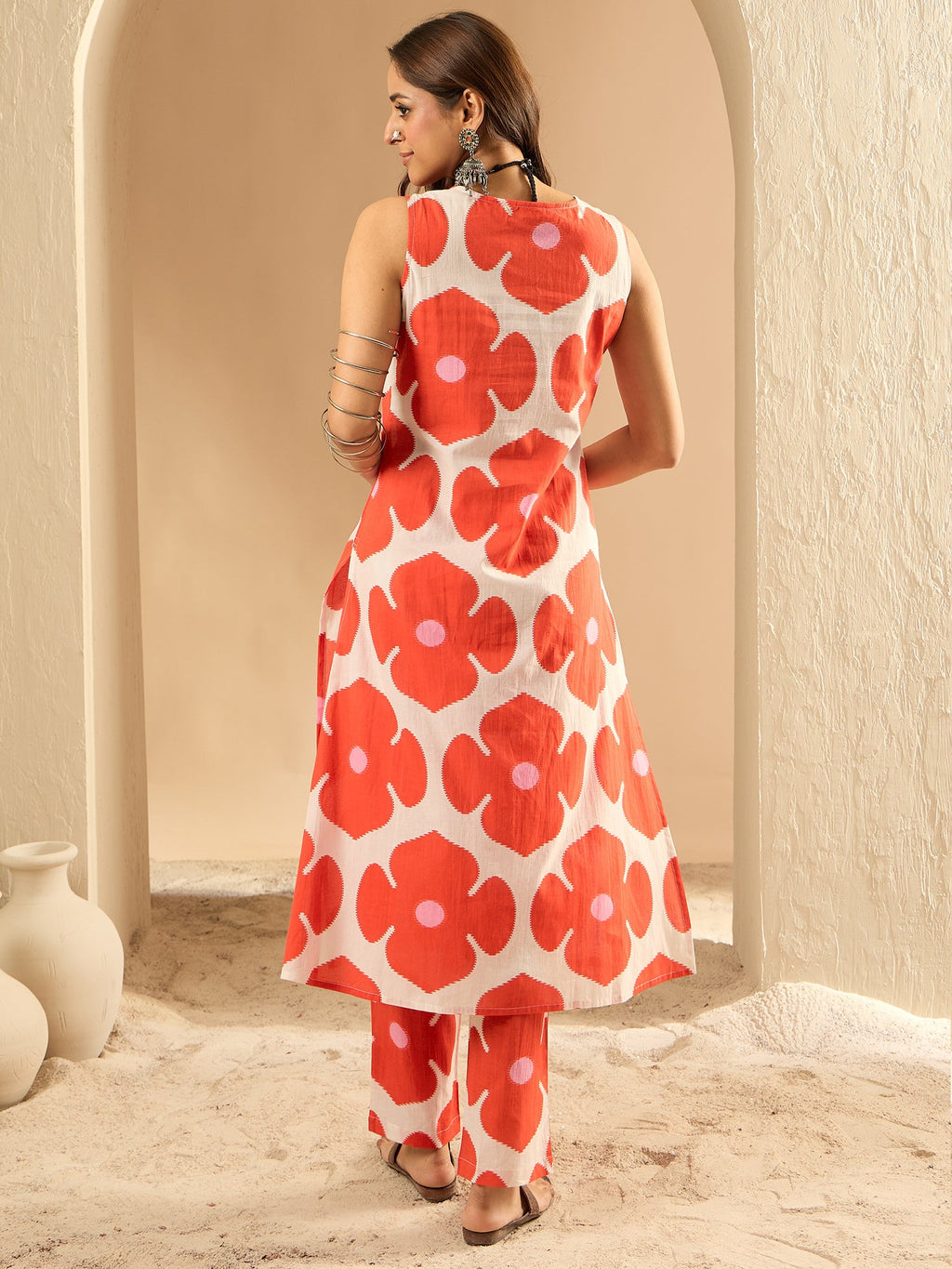 Indo Era White Printed Straight Kurta Trousers set | Grocsy
