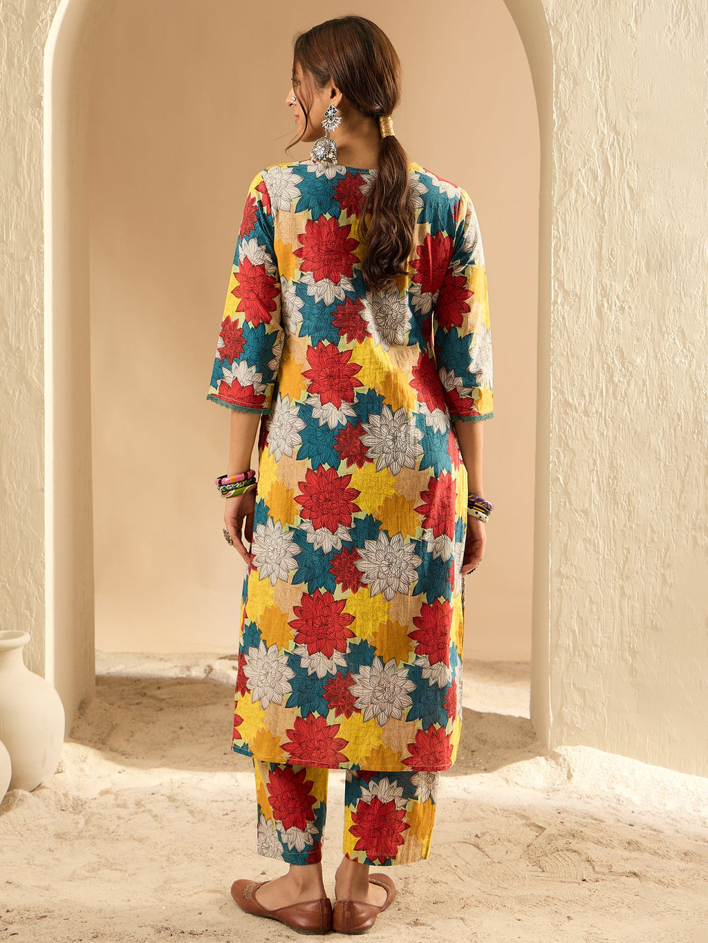 Indo Era Multi Printed Straight Kurta Trousers set | Grocsy