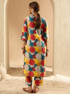 Indo Era Multi Printed Straight Kurta Trousers set | Grocsy