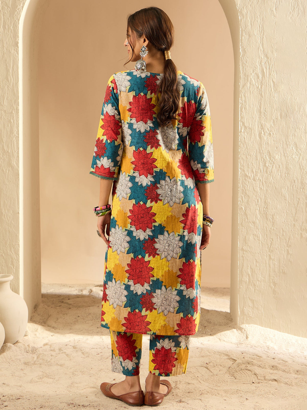 Indo Era Multi Printed Straight Kurta Trousers set | Grocsy