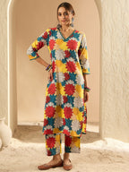 Indo Era Multi Printed Straight Kurta Trousers set | Grocsy