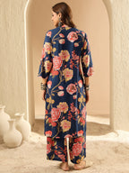 Indo Era Blue Printed Straight Kurta Palazzos Set | Grocsy