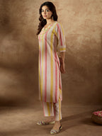 Indo Era Multi Embroidered Straight Kurta Trousers Set | Grocsy