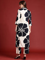 Indo Era Off White Printed Straight Kurta Palazzos Set | Grocsy