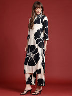 Indo Era Off White Printed Straight Kurta Palazzos Set | Grocsy