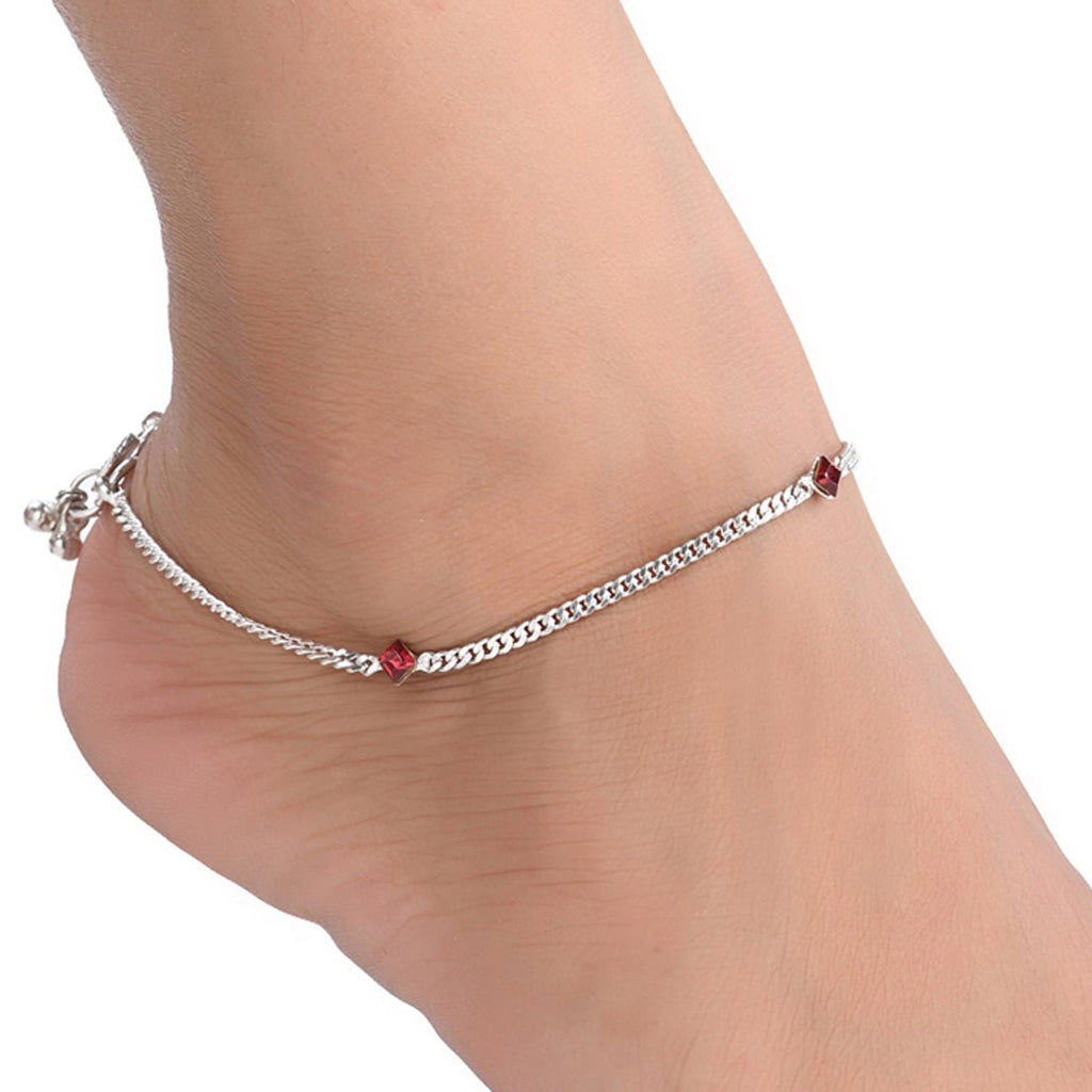 AanyaCentric Silver Plated Traditional Anklets Payal - Classic and Stylish for Women and Girls | Grocsy