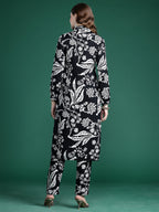 Indo Era Black Printed Straight Kurta Trousers Set | Grocsy
