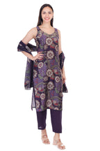 Jaitra Apparels Purple Embroidered Muslin Fabric Kurta Set With Dupatta | Grocsy