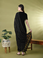 Myshka Women's Black Velvet Kurta Pant With Dupatta Set | Grocsy