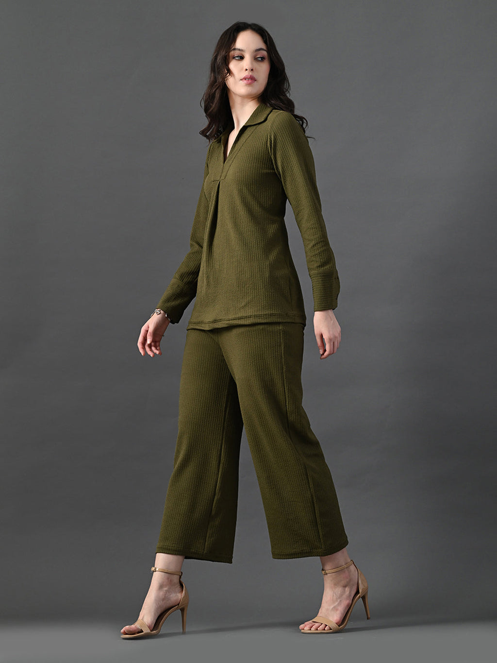 Myshka Women's Olive Everyday Lounge Set | Grocsy
