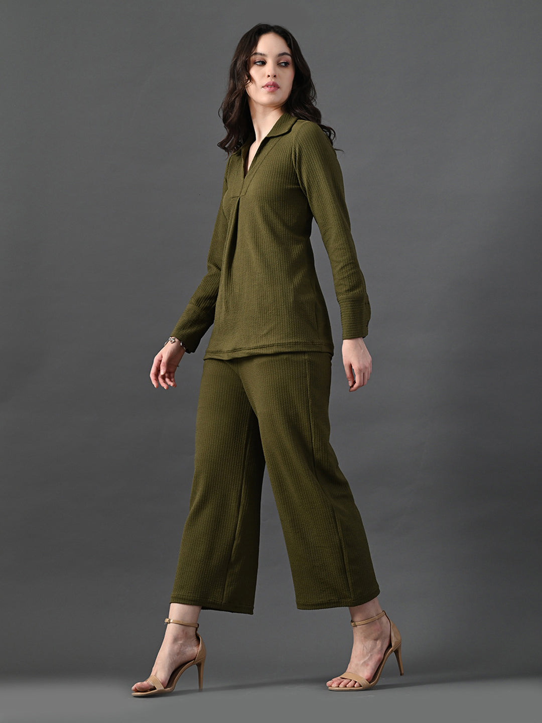 Myshka Women's Olive Everyday Lounge Set | Grocsy