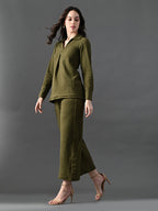 Myshka Women's Olive Everyday Lounge Set | Grocsy