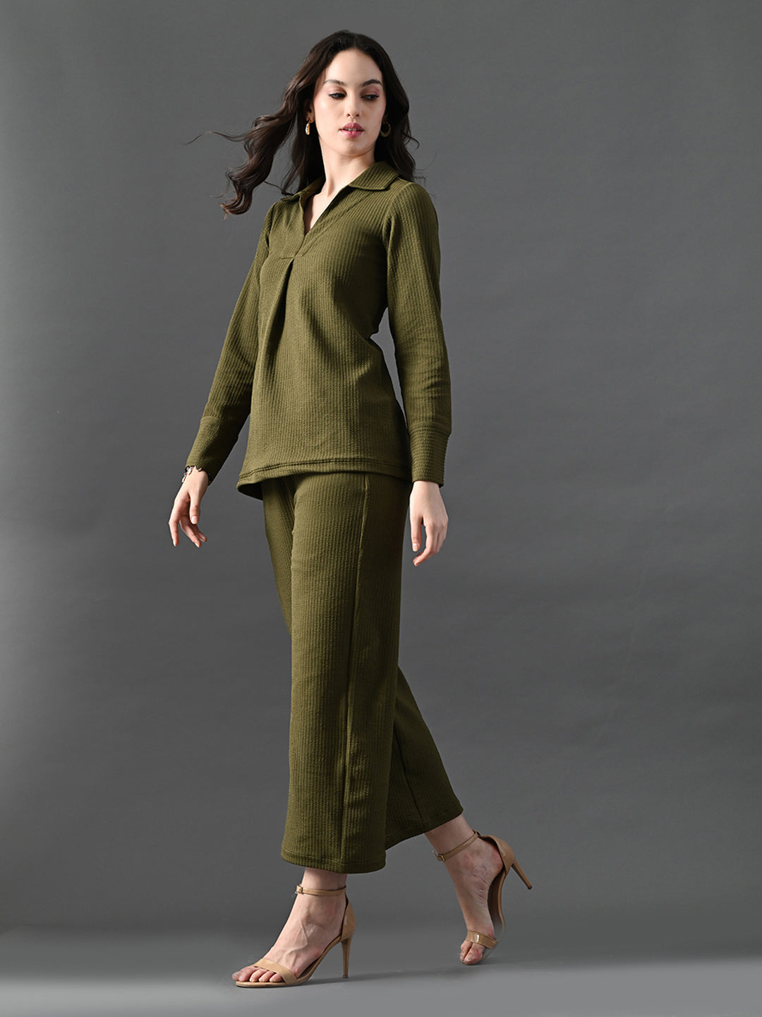 Myshka Women's Olive Everyday Lounge Set | Grocsy