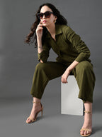 Myshka Women's Olive Everyday Lounge Set | Grocsy