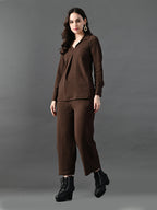 Myshka Women's Coffe Everyday Lounge Set | Grocsy
