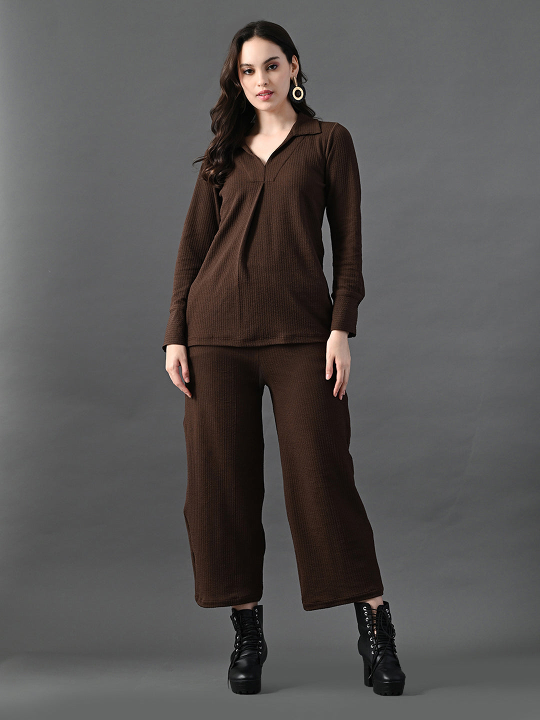 Myshka Women's Coffe Everyday Lounge Set | Grocsy