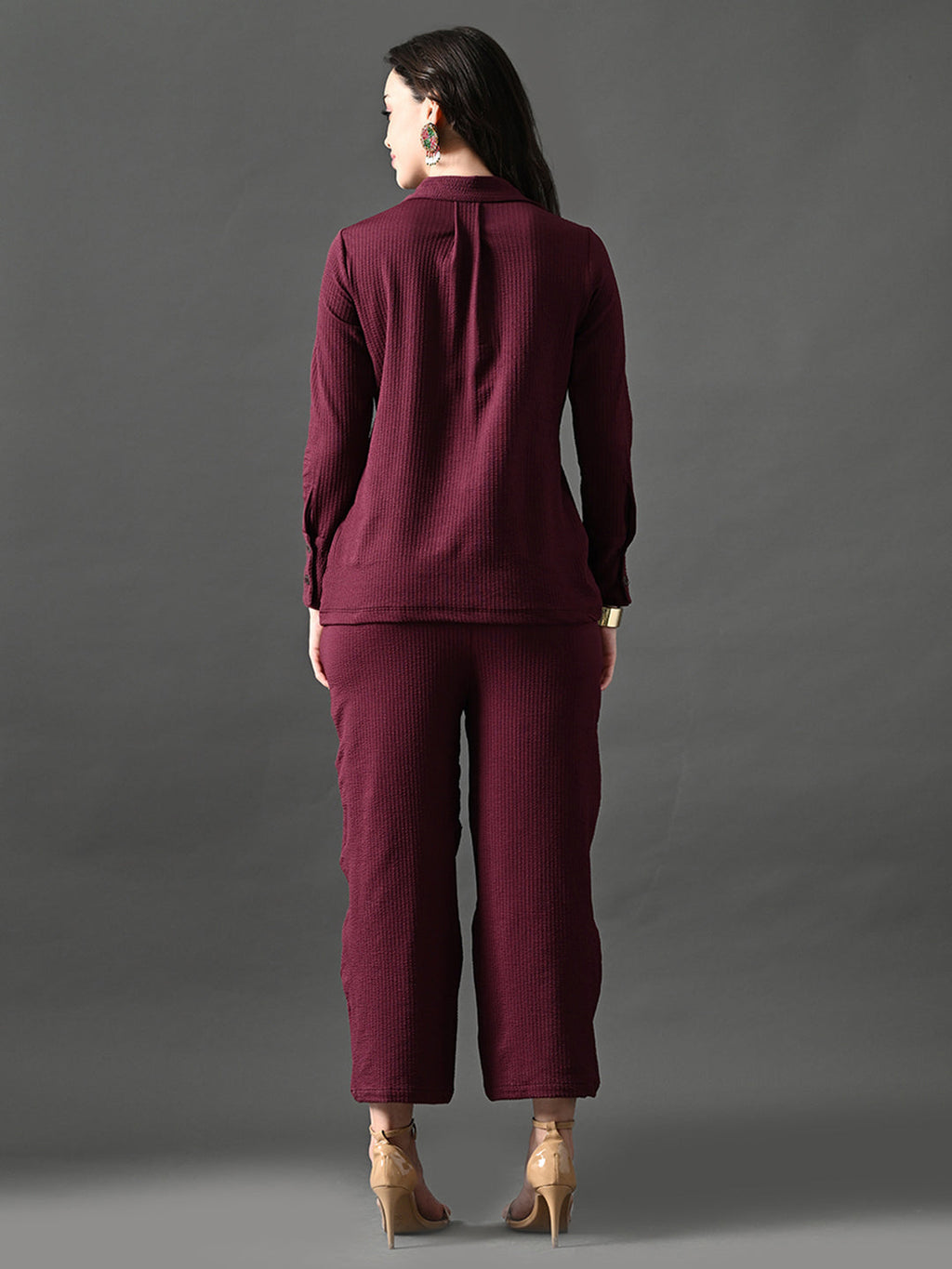 Myshka Women's Wine Everyday Lounge Set | Grocsy