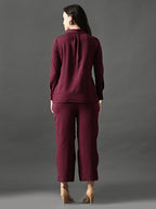 Myshka Women's Wine Everyday Lounge Set | Grocsy