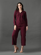 Myshka Women's Wine Everyday Lounge Set | Grocsy