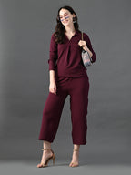 Myshka Women's Wine Everyday Lounge Set | Grocsy