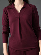 Myshka Women's Wine Everyday Lounge Set | Grocsy