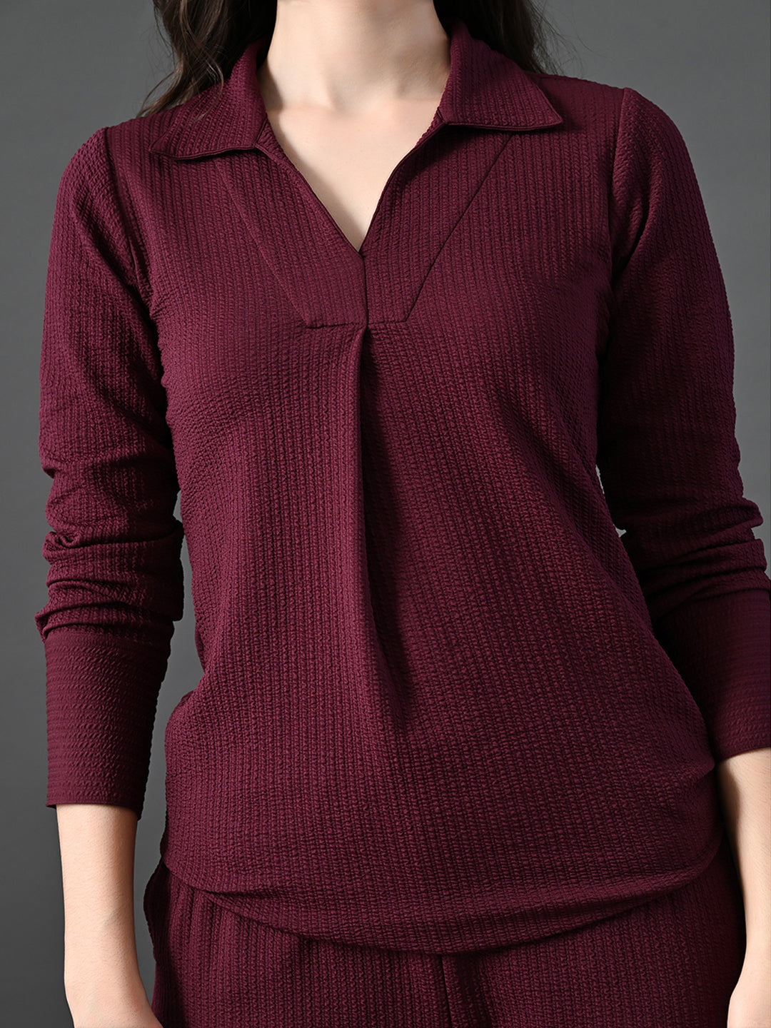 Myshka Women's Wine Everyday Lounge Set | Grocsy