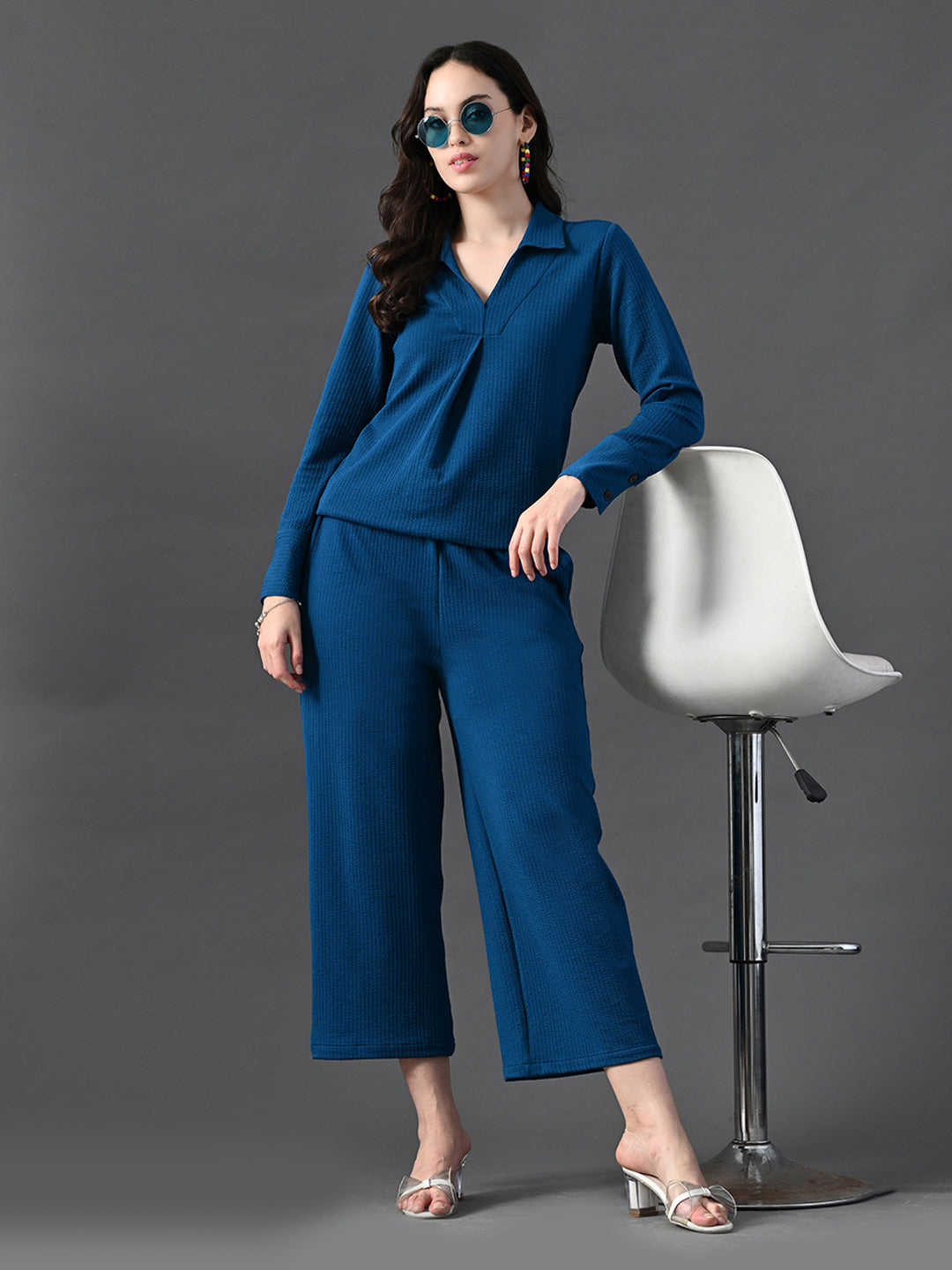 Myshka Women's Blue Everyday Lounge Set | Grocsy