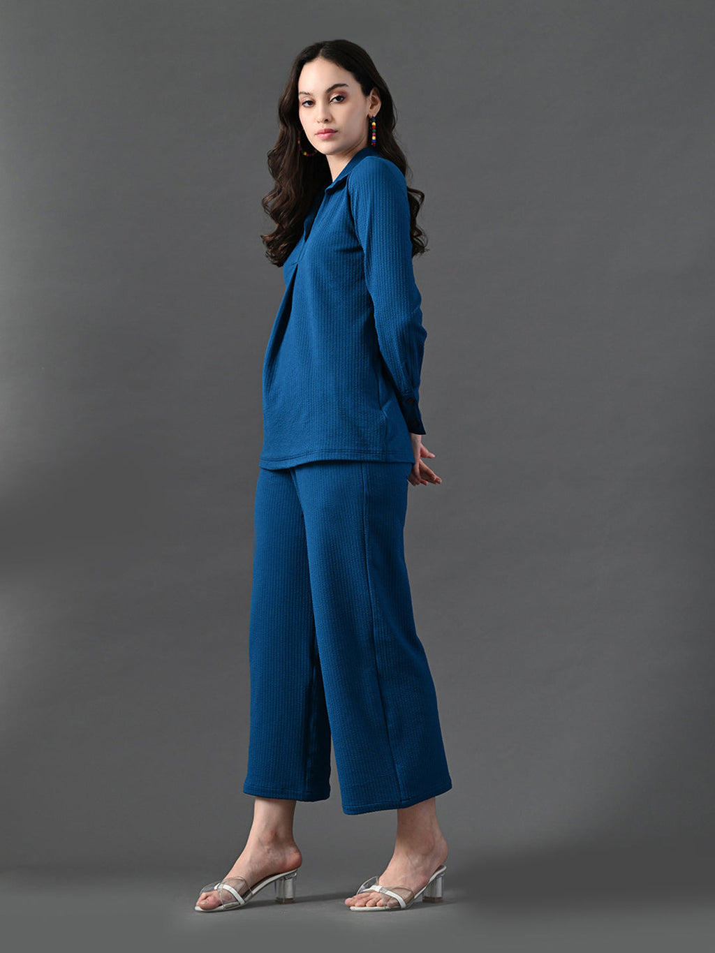 Myshka Women's Blue Everyday Lounge Set | Grocsy