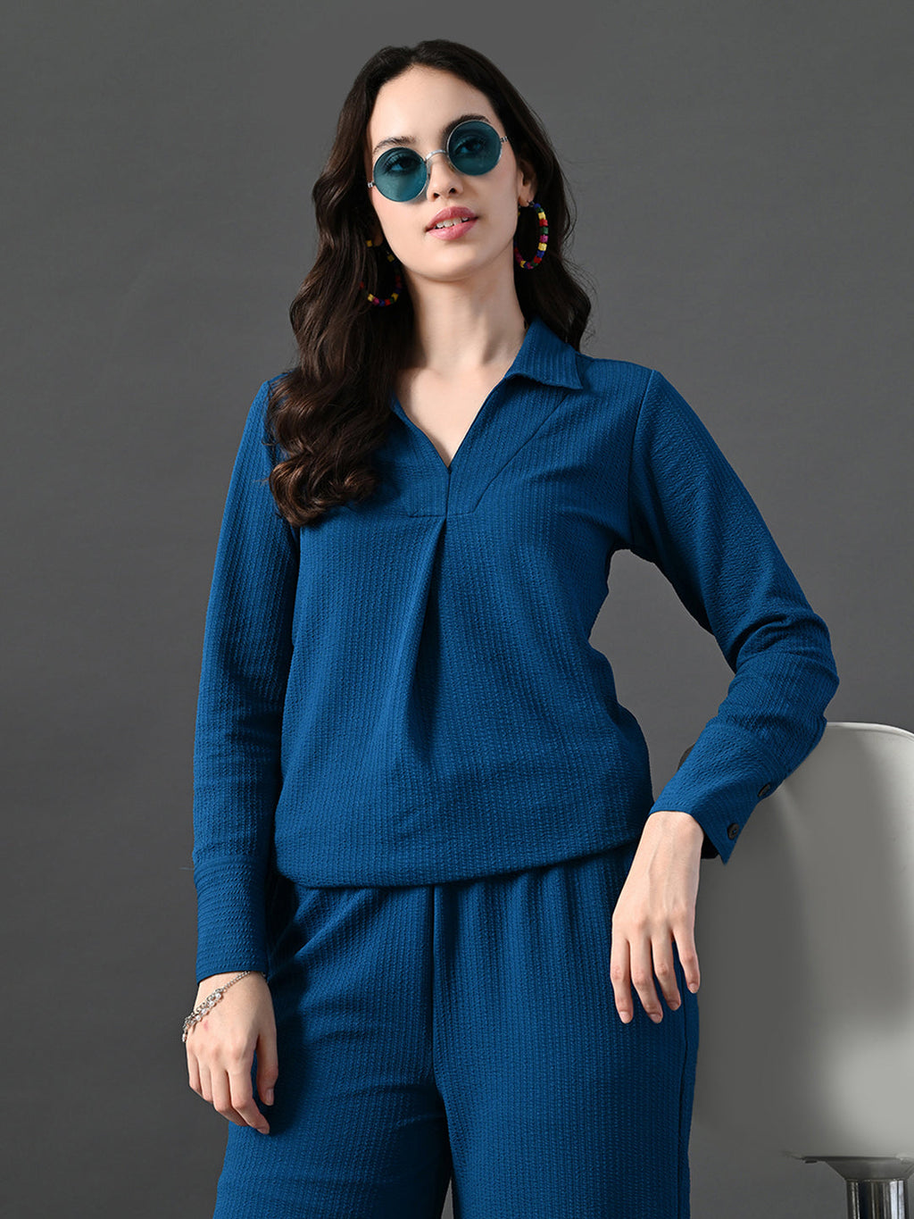 Myshka Women's Blue Everyday Lounge Set | Grocsy