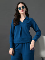 Myshka Women's Blue Everyday Lounge Set | Grocsy