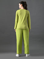 Myshka Women's Green Ribbed Cord Set | Grocsy