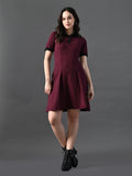 Myshka Women's Magenta Collared Dress | Grocsy