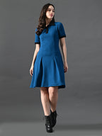 Myshka Women's Blue Collared Dress | Grocsy