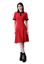 Myshka Women's Red Collared Dress | Grocsy