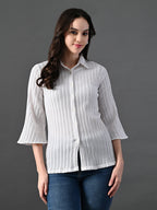 Myshka Women's Green Pleated Top | Grocsy