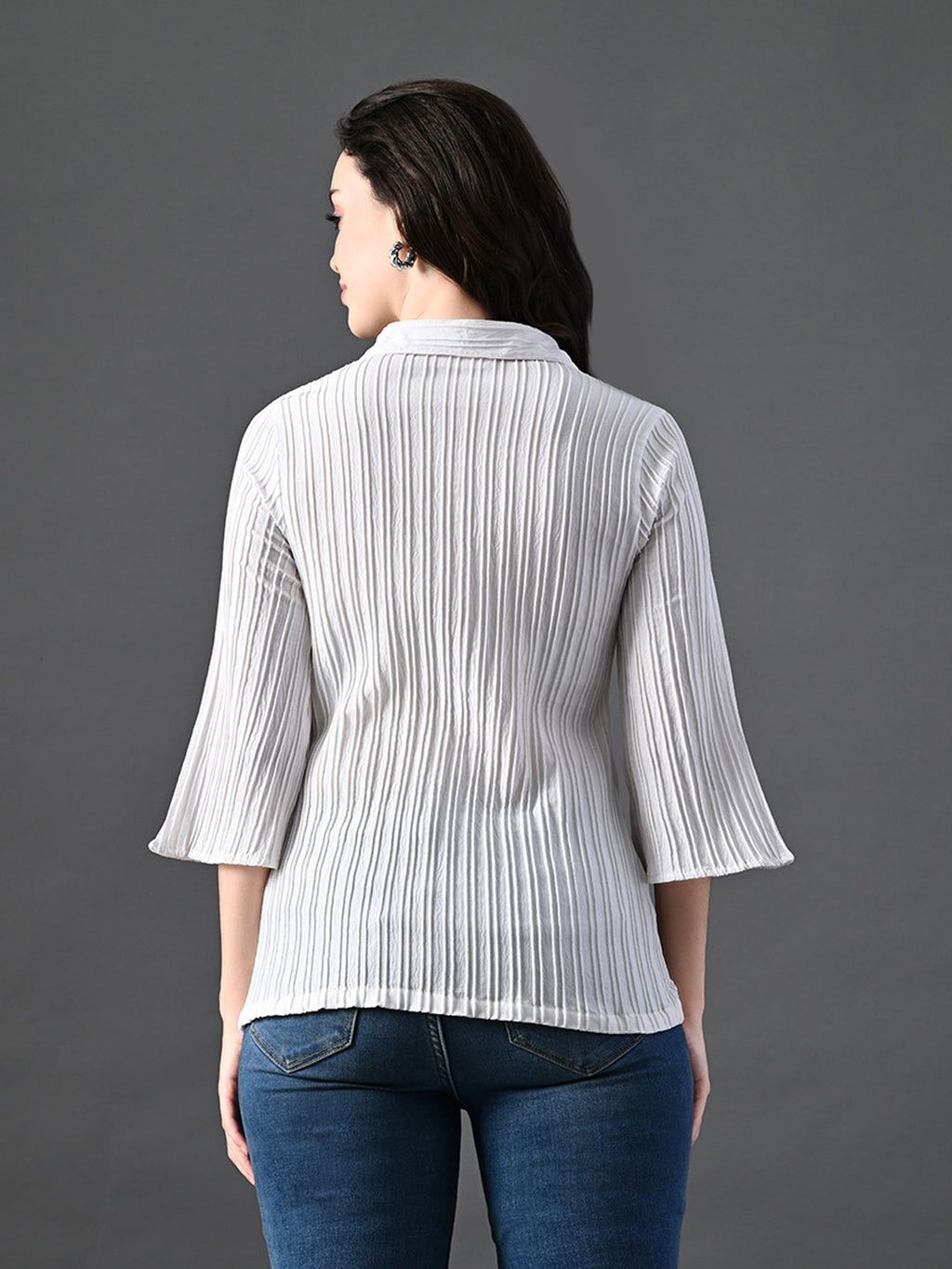 Myshka Women's Green Pleated Top | Grocsy
