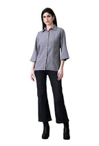 Myshka Women's Grey Pleated Top | Grocsy