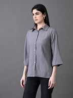 Myshka Women's Grey Pleated Top | Grocsy
