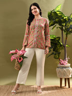 Myshka Women's Multi Printed Tunic With Lace | Grocsy