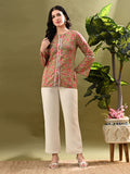Myshka Women's Multi Printed Tunic With Lace | Grocsy