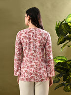 Myshka Women's Multi Printed Tunic With Lace | Grocsy