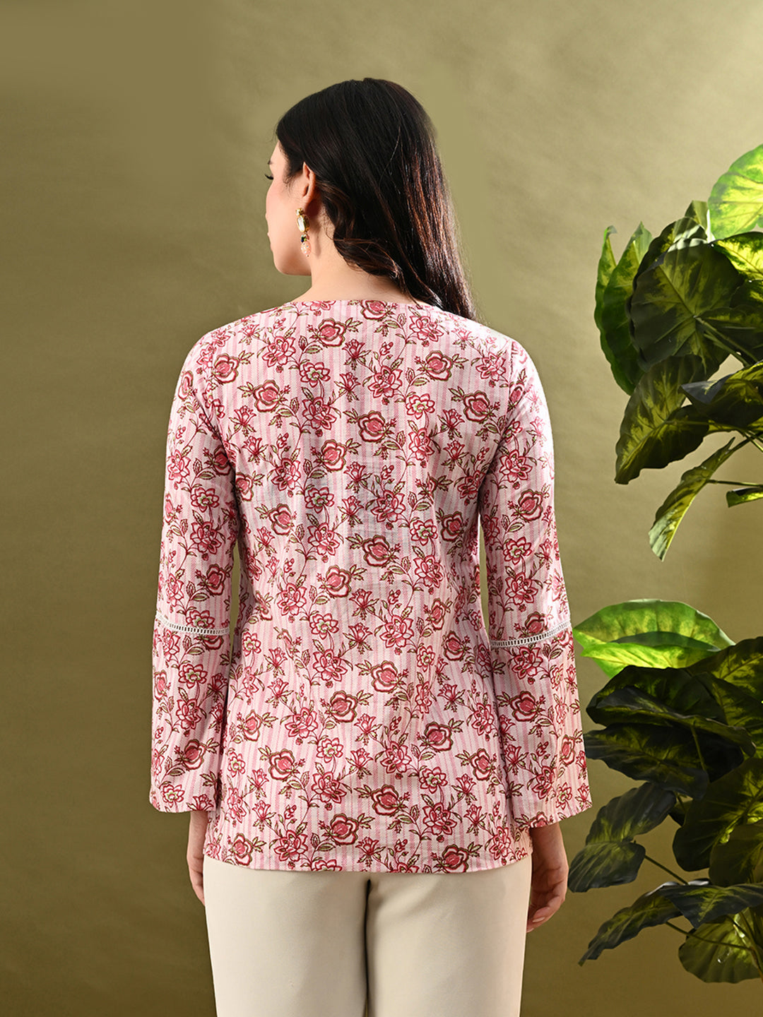 Myshka Women's Multi Printed Tunic With Lace | Grocsy