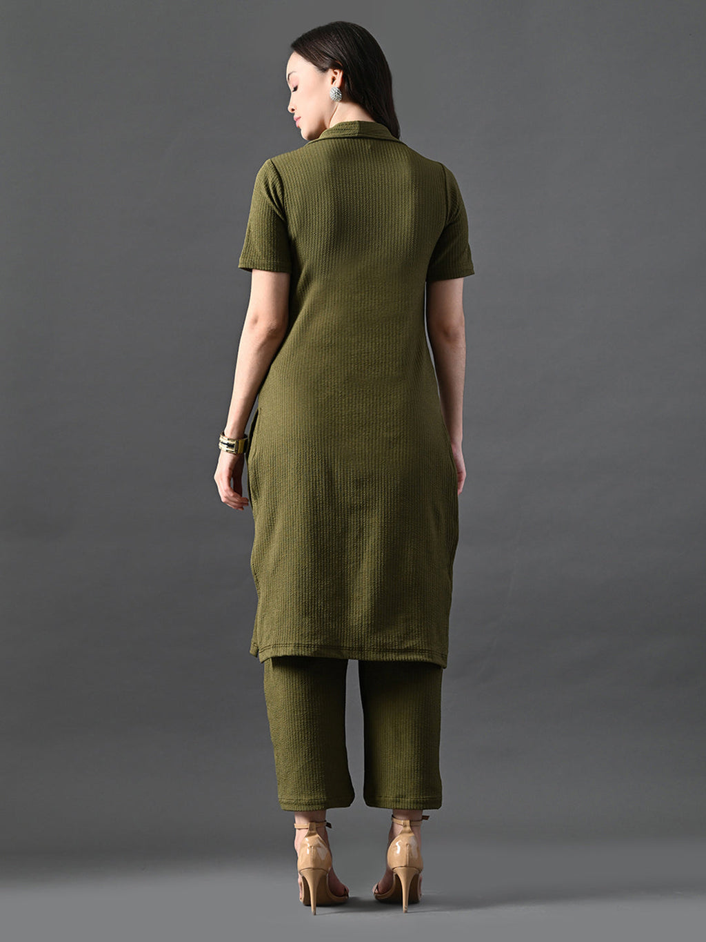 Myshka Women's Olive Green Kurta Set | Grocsy