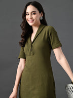 Myshka Women's Olive Green Kurta Set | Grocsy