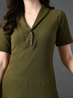 Myshka Women's Olive Green Kurta Set | Grocsy