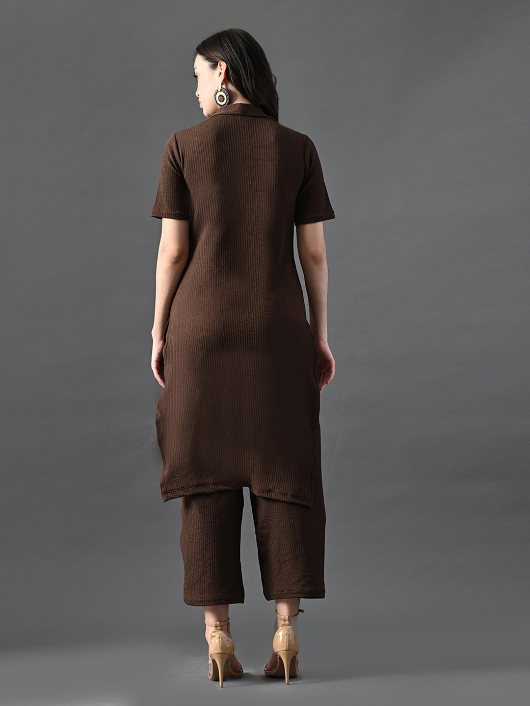 Myshka Women's Coffe Brown Kurta Set | Grocsy
